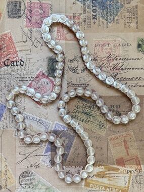 VINTAGE HANDMADE MOP Reversible Button Necklace